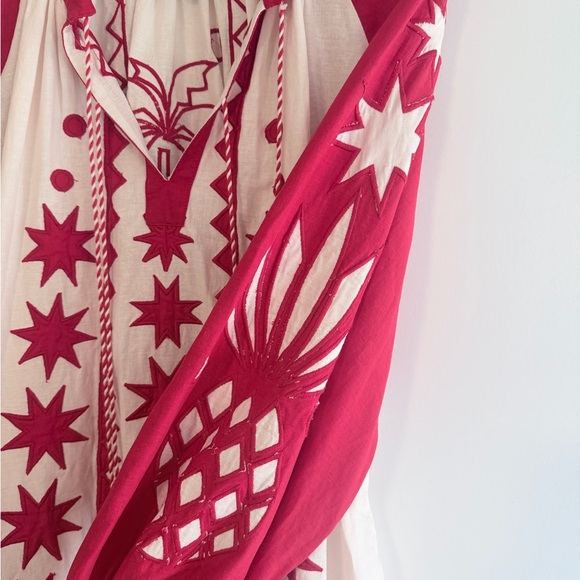 Farm Rio Red Tropical Cutwork Mini Dress - Picture 4 of 9